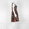 Kate Spade Black Coral Blue Green Floral Sleeveless Dress