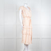 Paige Pale Pink Peach Ruffle Tiered Cap Sleeved Long Dress