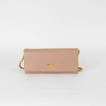 Prada Nude Saffiano Wallet on Chain