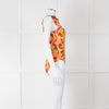 Zimmermann Orange Patterned One Shoulder Swimsuit