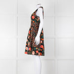 Kate Spade Black Coral Blue Green Floral Sleeveless Dress