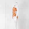 Zimmermann Orange Patterned One Shoulder Swimsuit