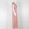 Anna Sui Peach Red Bird Print Sheer Dress