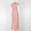 Anna Sui Peach Red Bird Print Sheer Dress