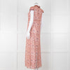 Anna Sui Peach Red Bird Print Sheer Dress