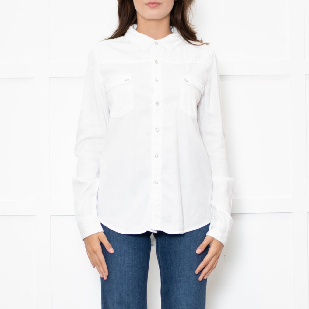 ba&sh White Textured Western Style Shirt