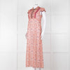 Anna Sui Peach Red Bird Print Sheer Dress