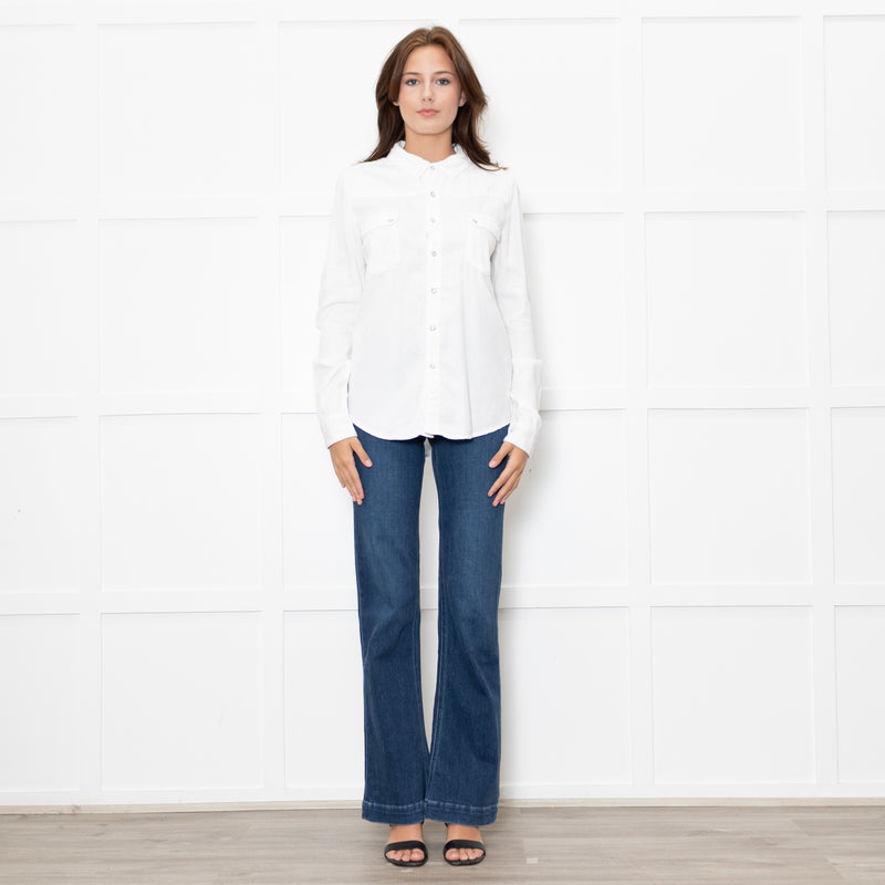ba&sh White Textured Western Style Shirt