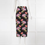 Diane Von Furstenberg Black Skirt With Red And Purple Flowers