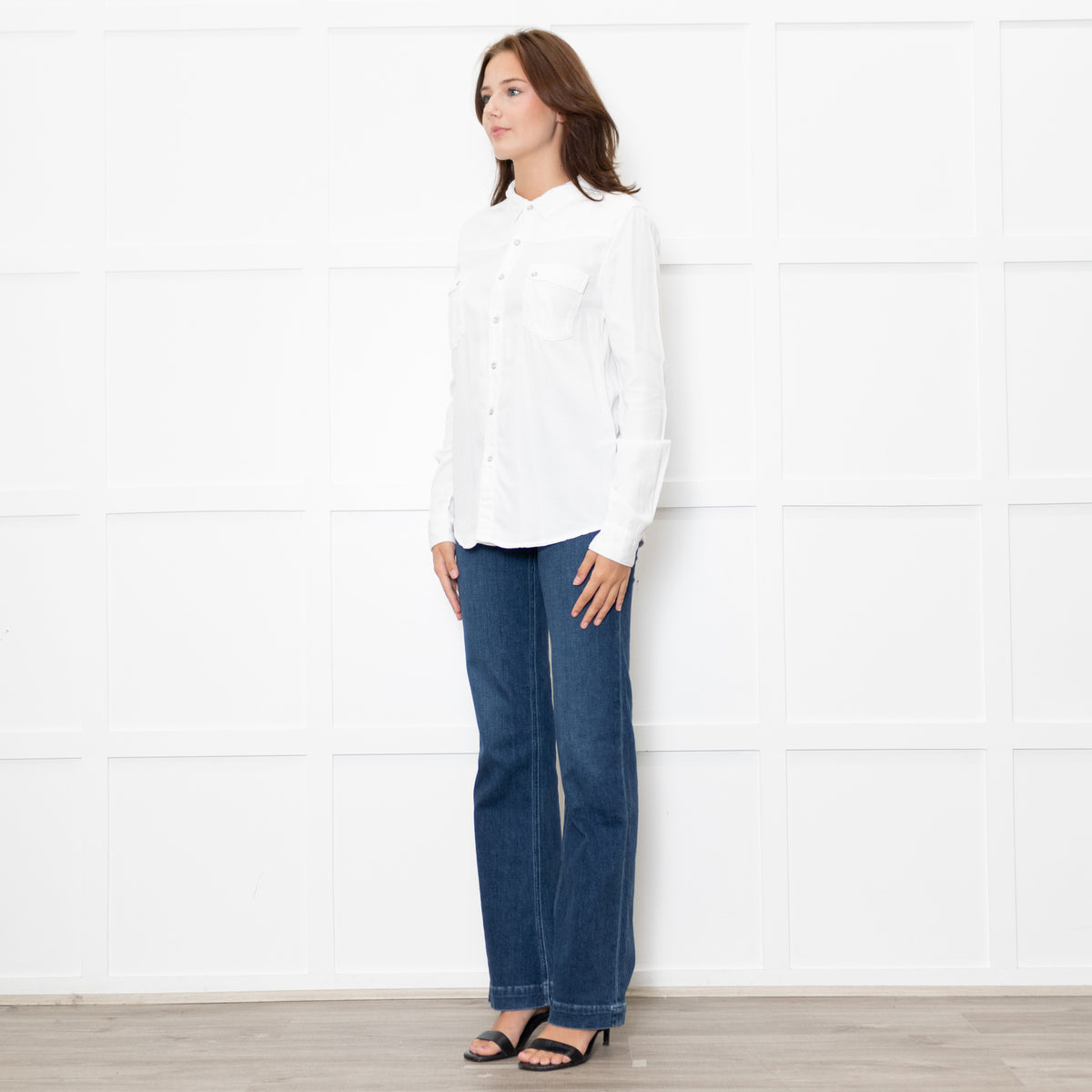 ba&sh White Textured Western Style Shirt