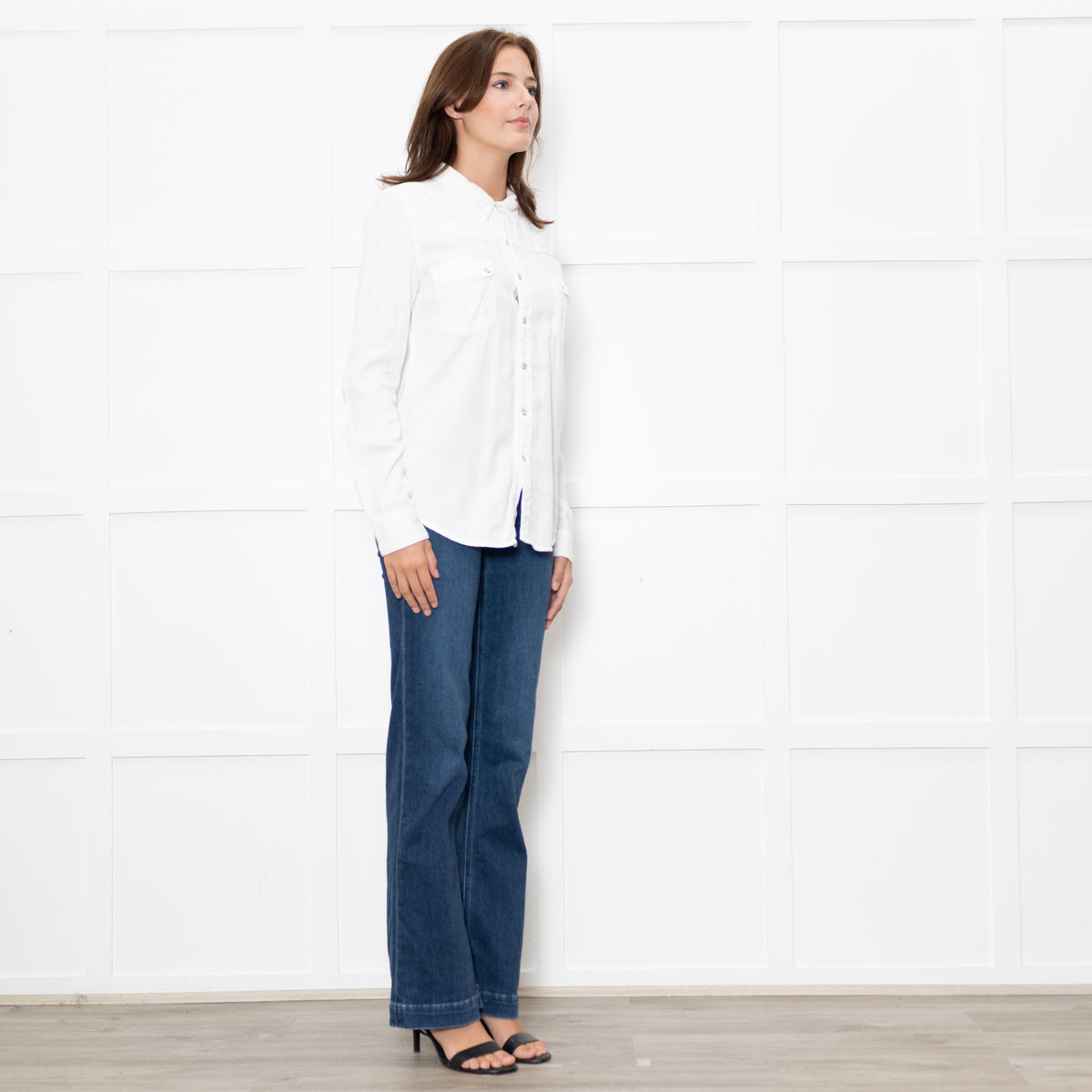 ba&sh White Textured Western Style Shirt