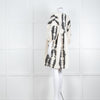 Pearl & Caviar Cream Black Cotton Long Sleeve Short Dress