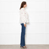 Atelier Reve Cream Olivia Shirt With Red Floral Embroidery
