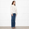Atelier Reve Cream Olivia Shirt With Red Floral Embroidery