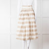 Dolce & Gabbana Cream Beige Striped Cotton Full Midi Skirt