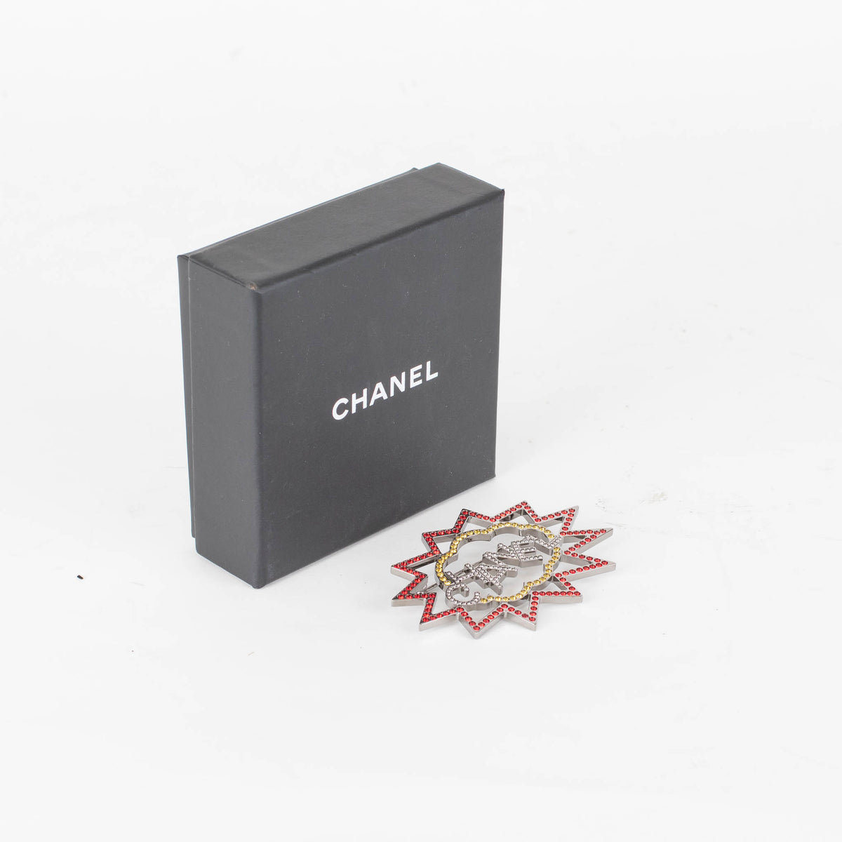Chanel Explosion Ruthenium Crystal CC Brooch