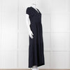 Me + Em Navy Cotton Tiered Short Sleeve Midi Dress