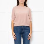 Frame Pink Cashmere Short Sleeve Jumper
