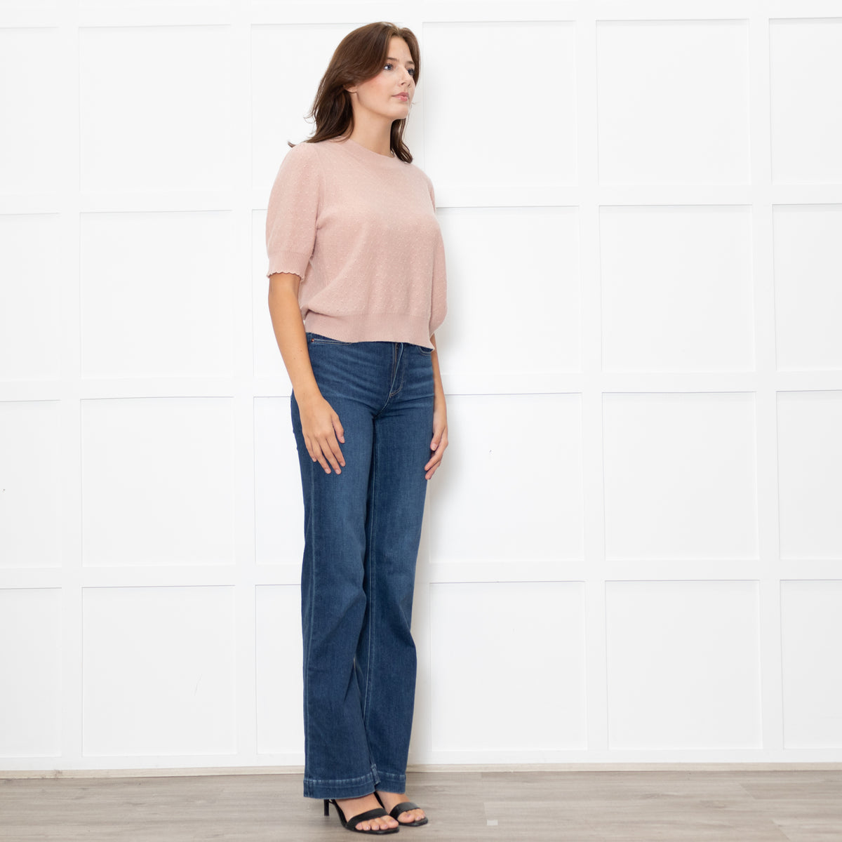 Frame Pink Cashmere Short Sleeve Jumper