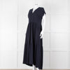 Me + Em Navy Cotton Tiered Short Sleeve Midi Dress