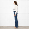 Reformation Becka Cashmere Cream Cardigan With Black Edging
