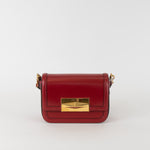 Jimmy Choo Red Gold Clasp Detachable Strap Crossbody Bag