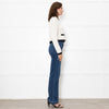 Reformation Becka Cashmere Cream Cardigan With Black Edging