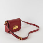 Jimmy Choo Red Gold Clasp Detachable Strap Crossbody Bag