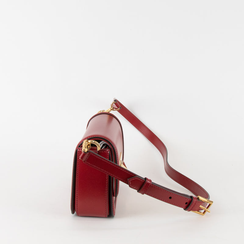 Jimmy Choo Red Gold Clasp Detachable Strap Crossbody Bag