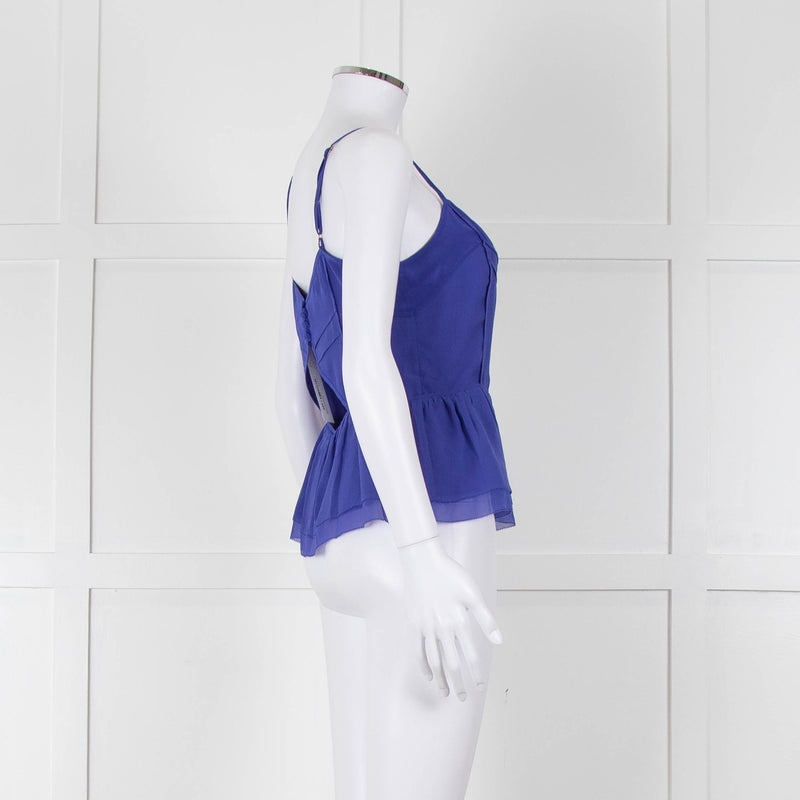 Juicy Couture Purple Silk Cut Out Back Camisole