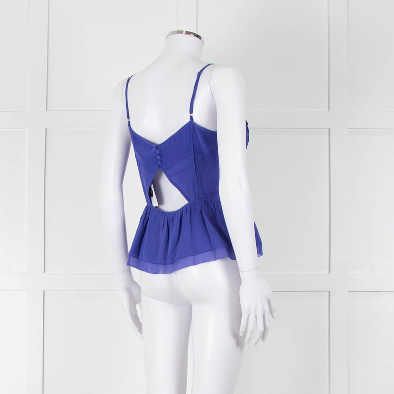 Juicy Couture Purple Silk Cut Out Back Camisole