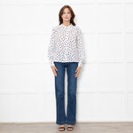 Rixo White Shirt With Black Polka Dot