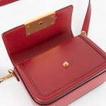 Jimmy Choo Red Gold Clasp Detachable Strap Crossbody Bag