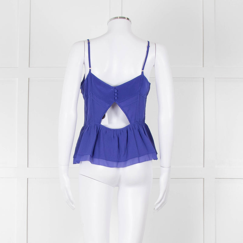 Juicy Couture Purple Silk Cut Out Back Camisole