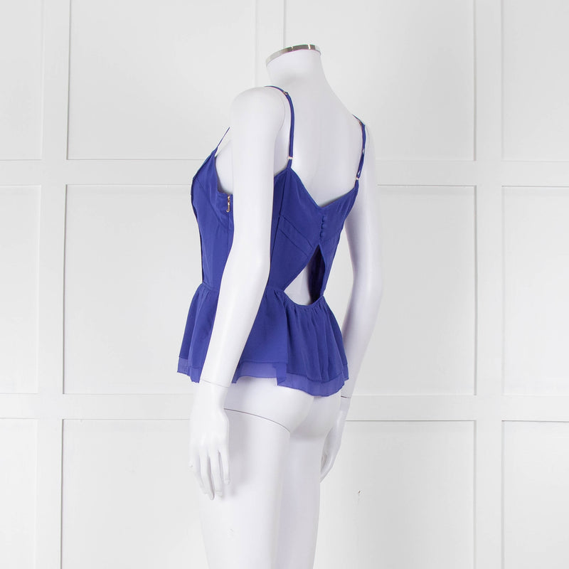 Juicy Couture Purple Silk Cut Out Back Camisole