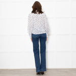 Rixo White Shirt With Black Polka Dot