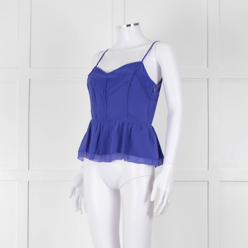 Juicy Couture Purple Silk Cut Out Back Camisole