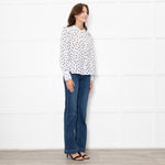 Rixo White Shirt With Black Polka Dot