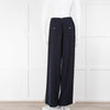 Me + Em Green Navy Cream Wide Leg Drawstring Trousers