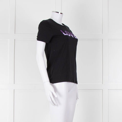 Chinti & Parker Black Cotton Love T-Shirt