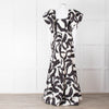 Rebecca Vallance Black and Cream Puff Sleeve Tiered Pompidou Dress
