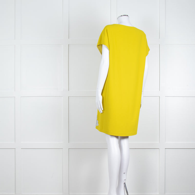 Diane Von Furstenberg Chartreuse Sequin Front Tunic Dress