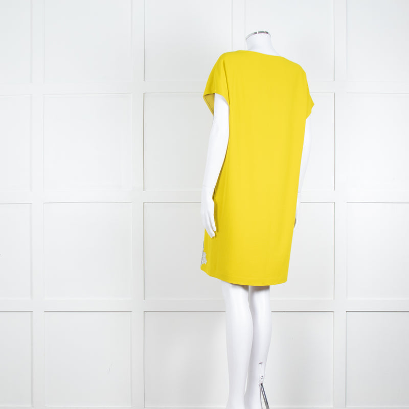 Diane Von Furstenberg Chartreuse Sequin Front Tunic Dress