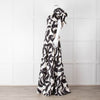 Rebecca Vallance Black and Cream Puff Sleeve Tiered Pompidou Dress