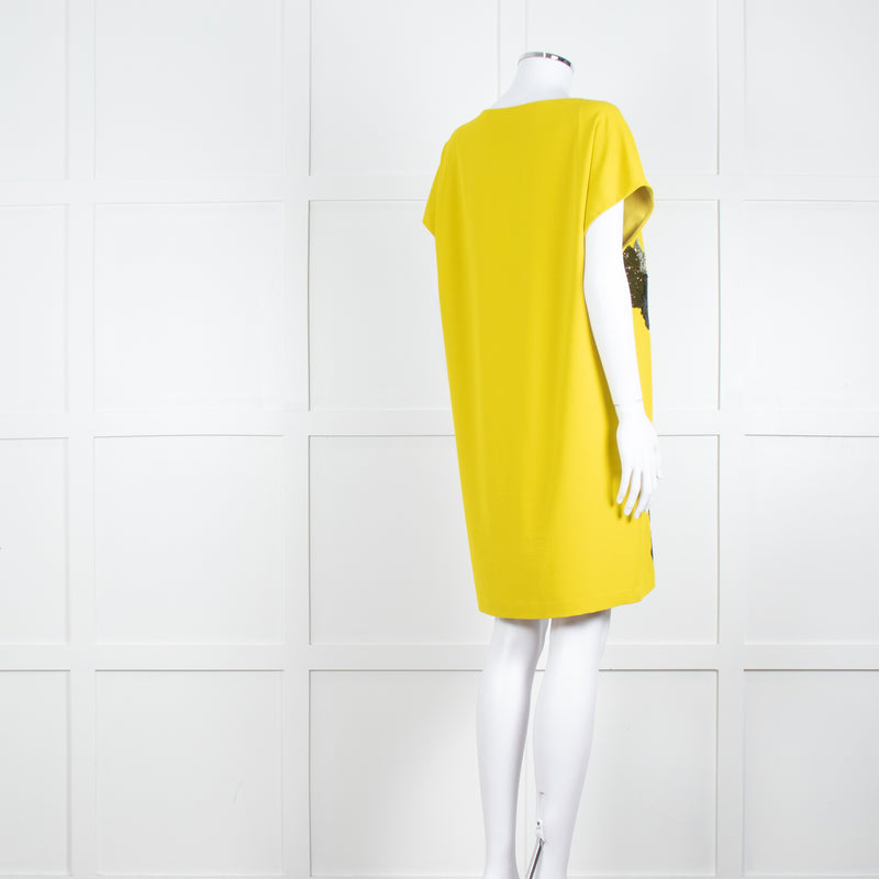 Diane Von Furstenberg Chartreuse Sequin Front Tunic Dress