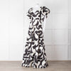 Rebecca Vallance Black and Cream Puff Sleeve Tiered Pompidou Dress