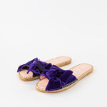 Manebi Velvet Purple Bow Sliders