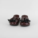 JW Anderson Burgundy Tassel Leather Mules