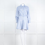 Maje Blue Stripe Cotton Shirt Dress