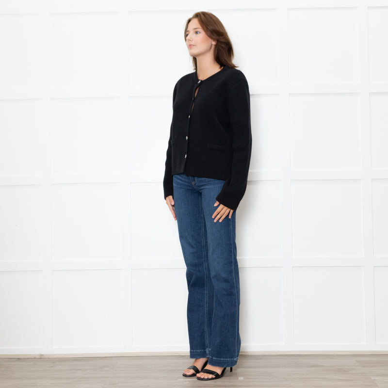 Almada Label Navy Nova Cotton Knit Cardigan